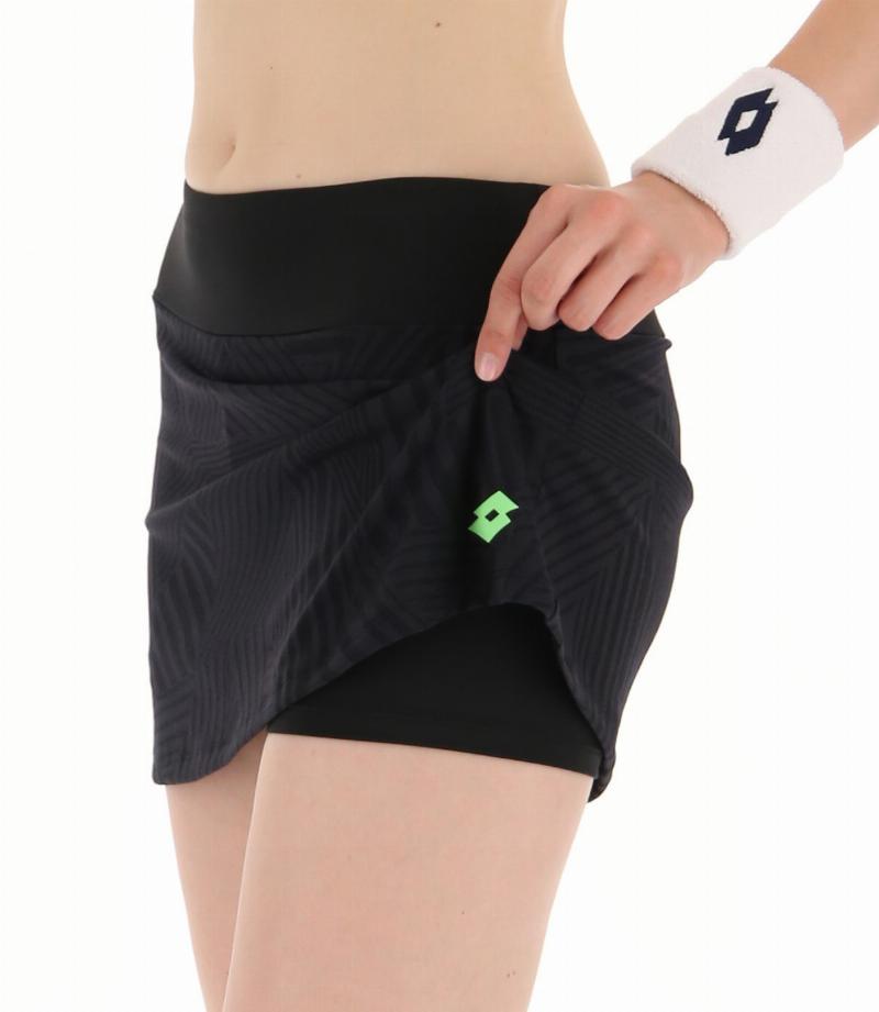 Falda Lotto Superrapida Negro Verde Manzana