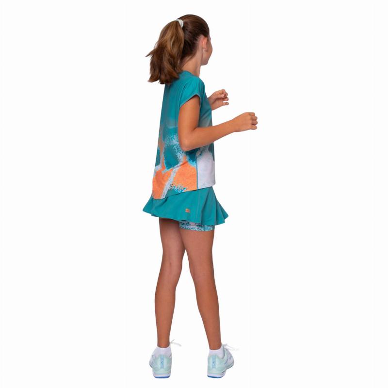 Falda Bidi Badu Melbourne Printed Wavy Petroleo Naranja Junior
