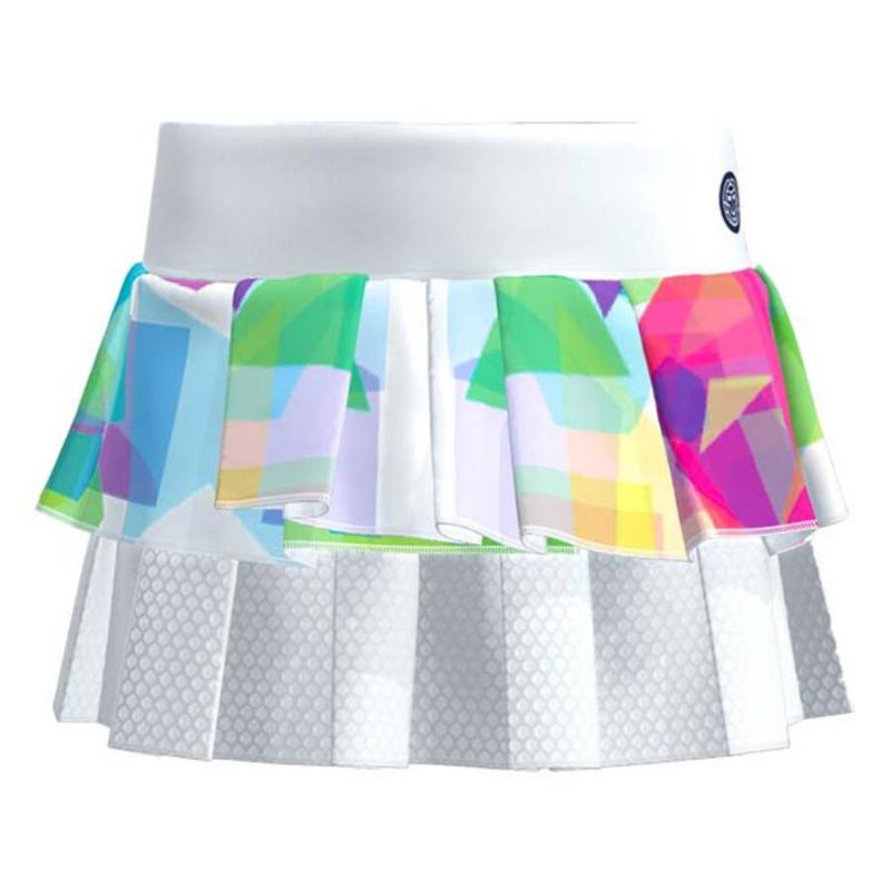 Falda Bidi Badu Kaleido Pleated Blanco Mix