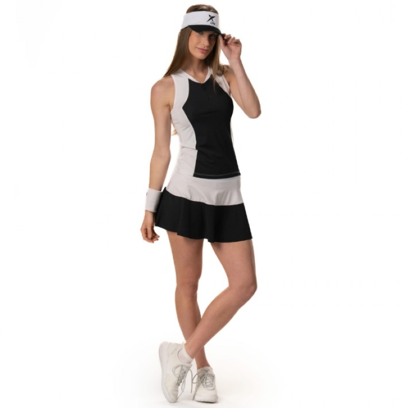 Polo Drop Shot Luna Negro Blanco