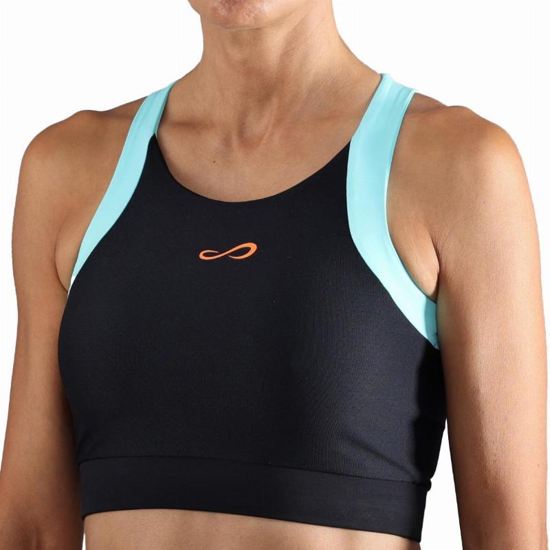 Top Endless Crop Negro Aqua