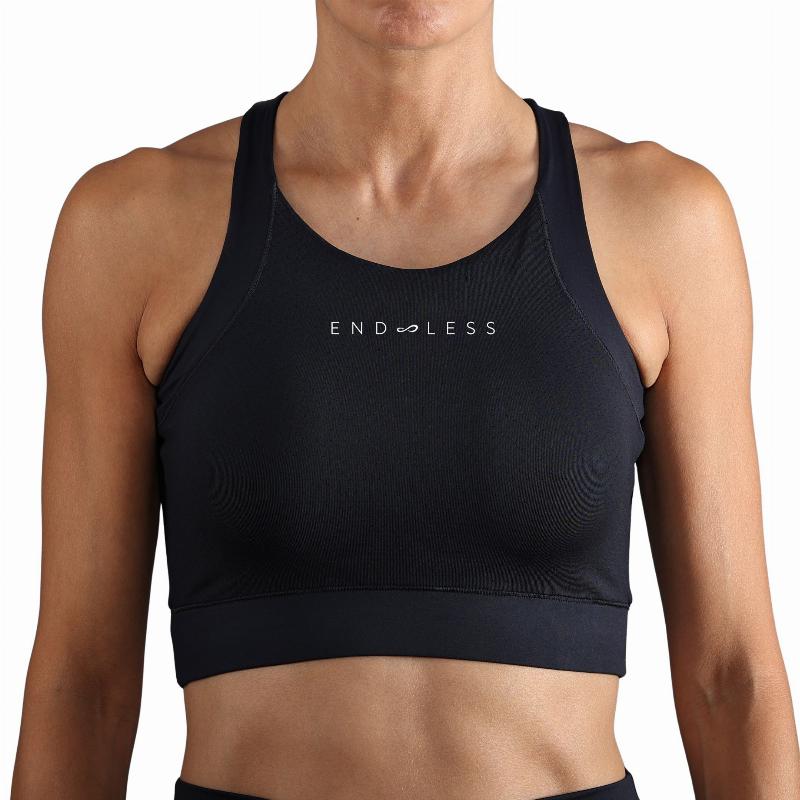 Top Endless Crop Negro Blanco