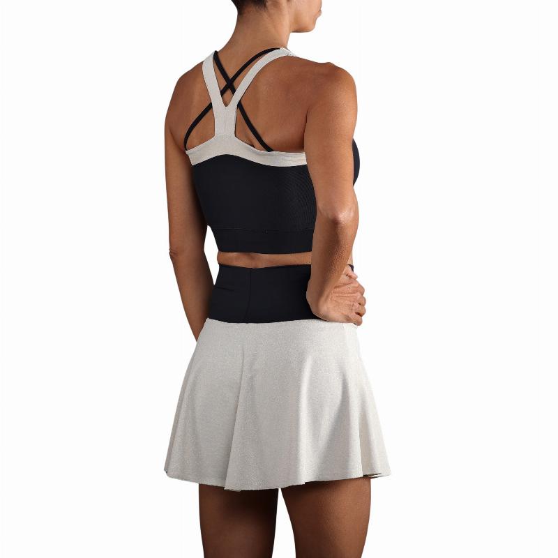 Top Endless Crop Negro Dorado