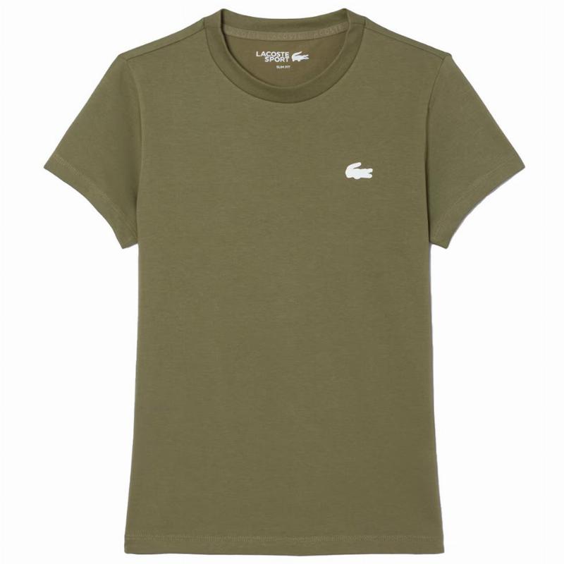 Camiseta Lacoste Sport Verde Kaki Mujer