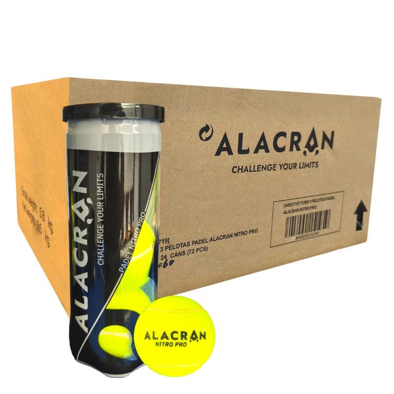 Cajon 72 Pelotas - 24 Botes de 3 uds - Alacran Nitro Pro