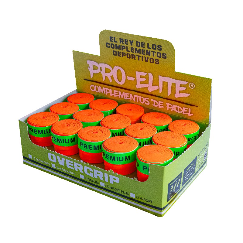 Caja Pro Elite Premium Liso Naranja 30 Overgrips