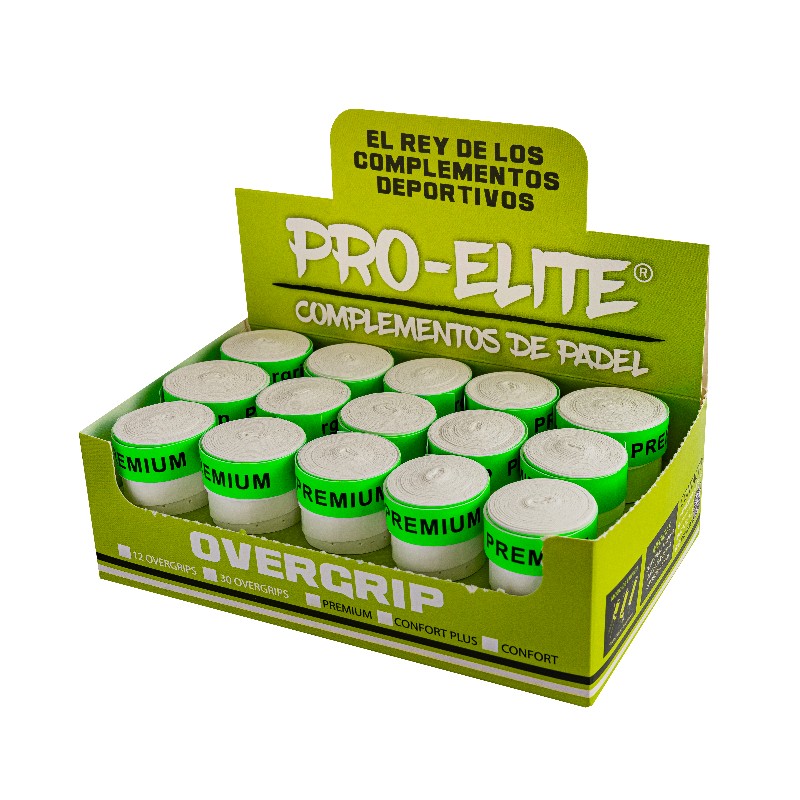 Caja Pro Elite Premium Perforado Blanco 30 Overgrips