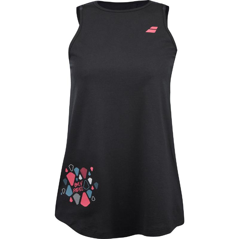 Camiseta Babolat Cotton Negro Rosa