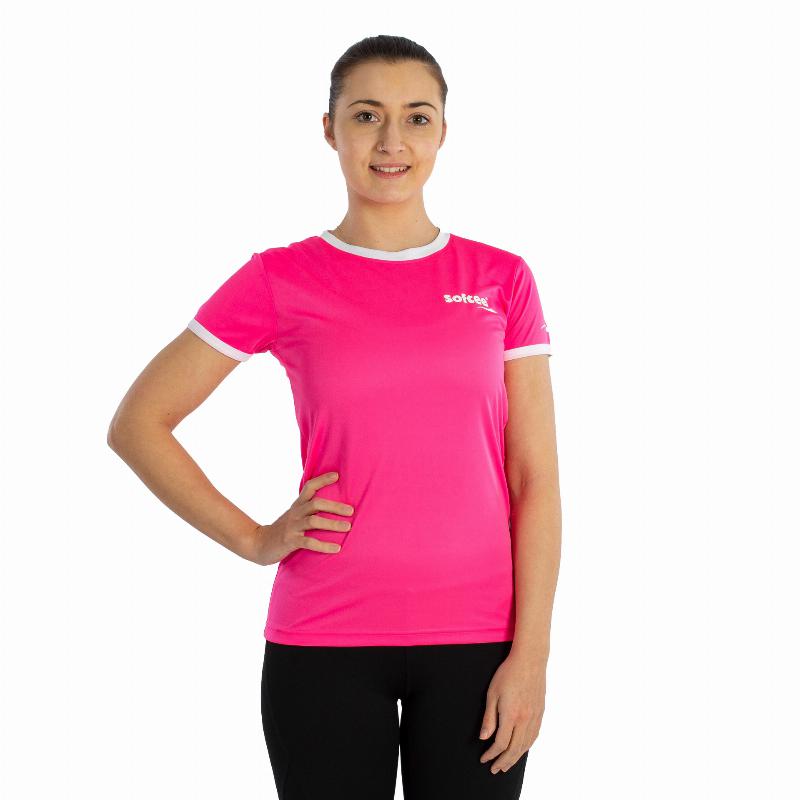 Camiseta Softee Galaxy Fucsia Fluor Blanco Mujer