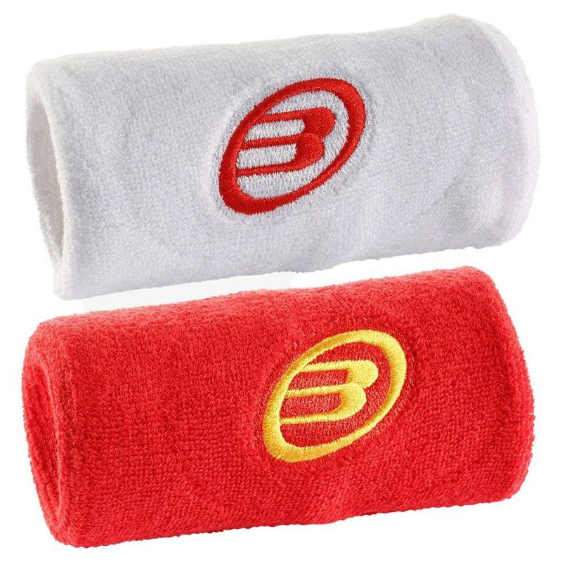 MuÃ±equeras Bullpadel FEP BPMU Blanco Rojo 2 Unidades
