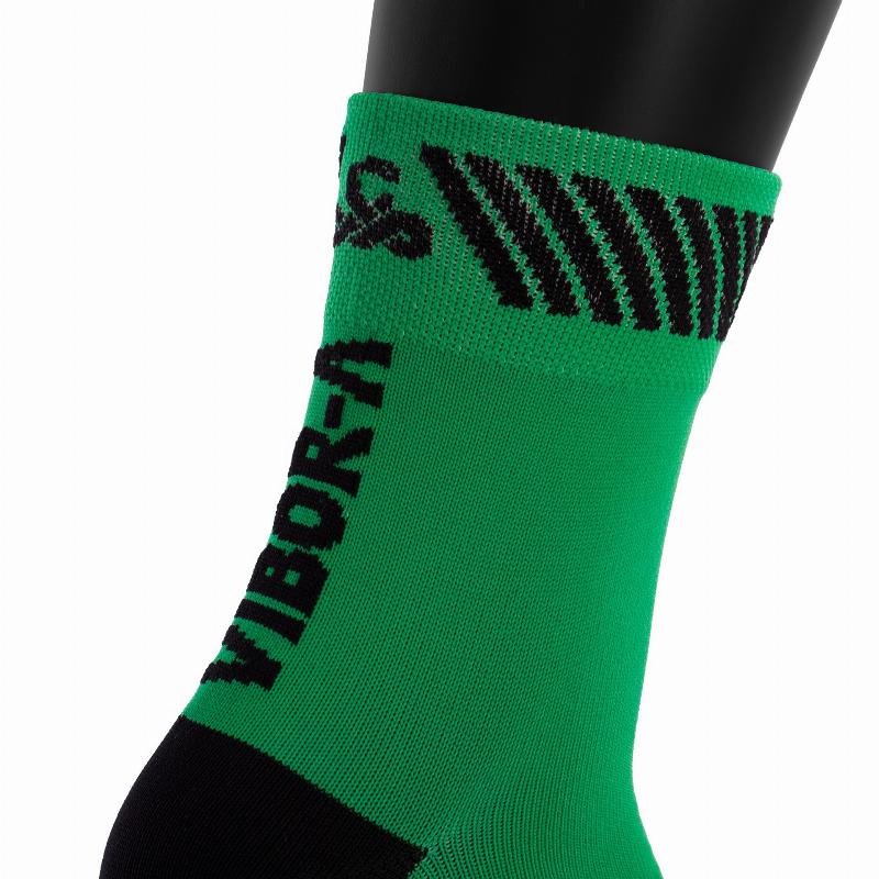 Calcetines Vibora Kait CaÃ±a Media Verde Negro 1 Par