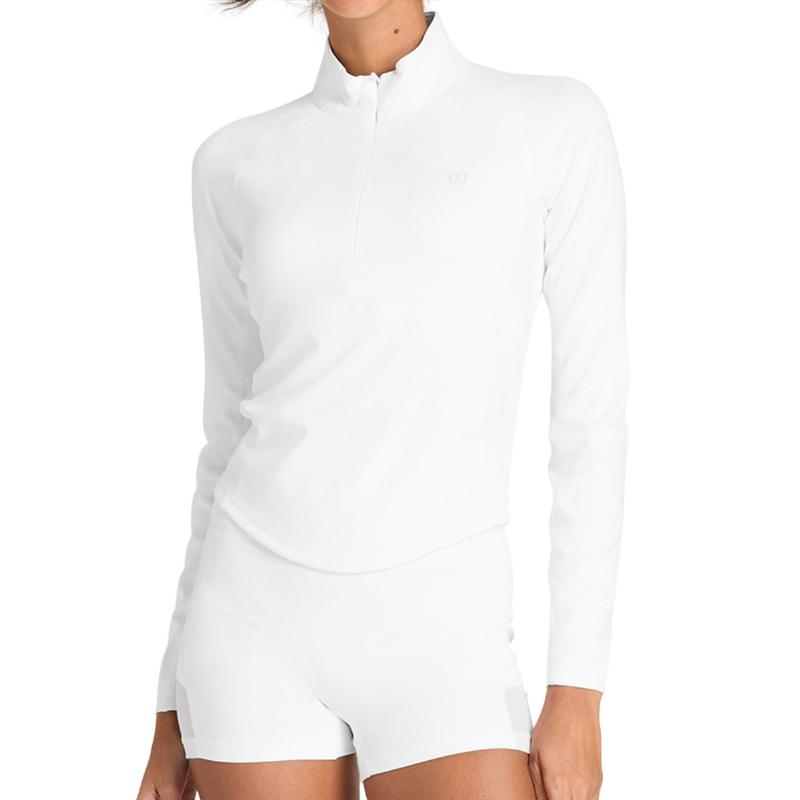 Sudadera Wilson Baseline Half Zip Blanco Mujer
