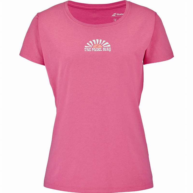 Camiseta Babolat Perf Cotton Rosa Mujer
