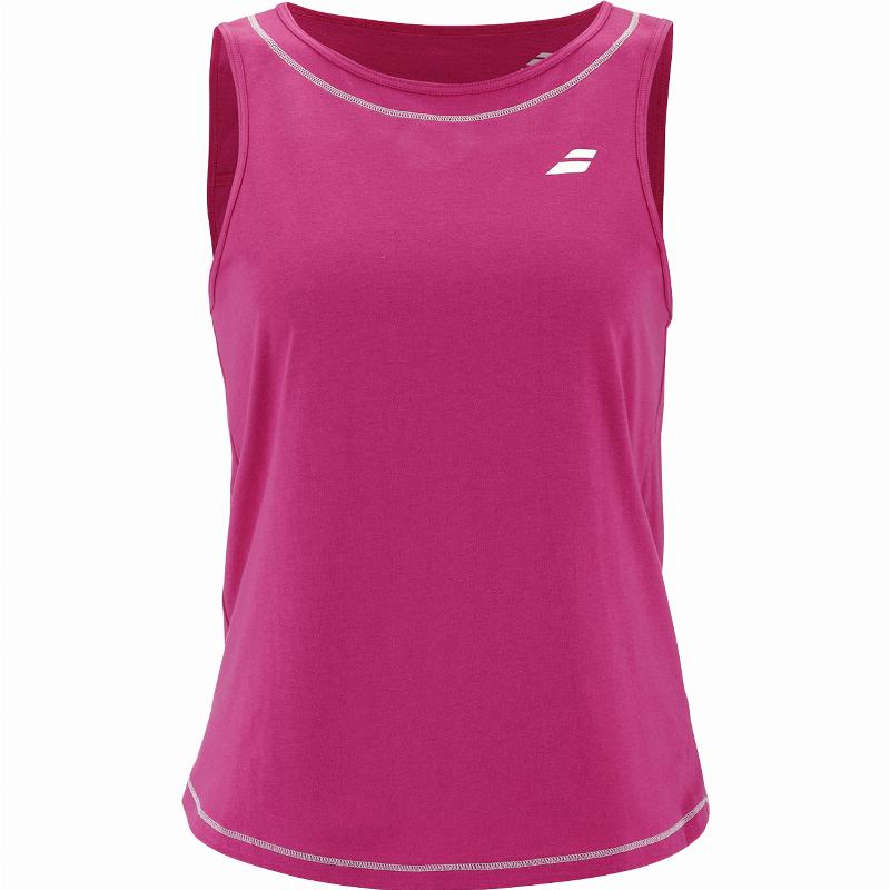 Camiseta Babolat Exercise Cotton Rosa Oscuro Mujer