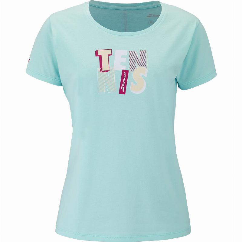 Camiseta Babolat Exercise Message Azul Claro Mujer