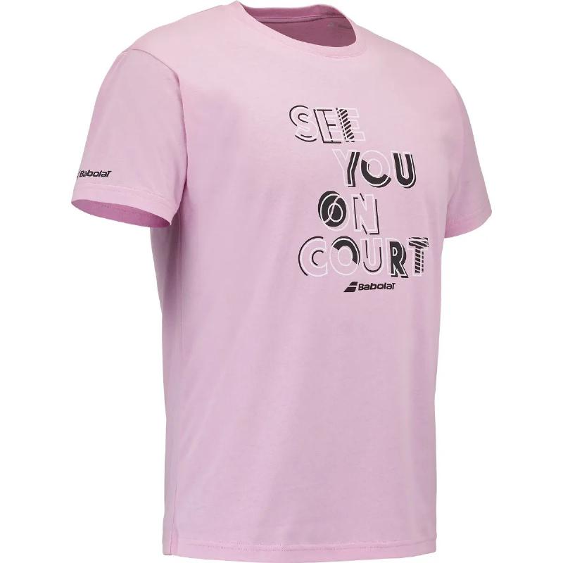Camiseta Babolat Exercise Message Rosa
