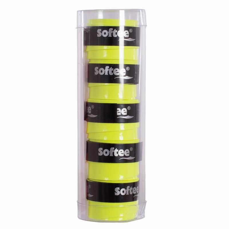 Overgrips Softee Tech Lisos Amarillo Fluor 5 Unidades