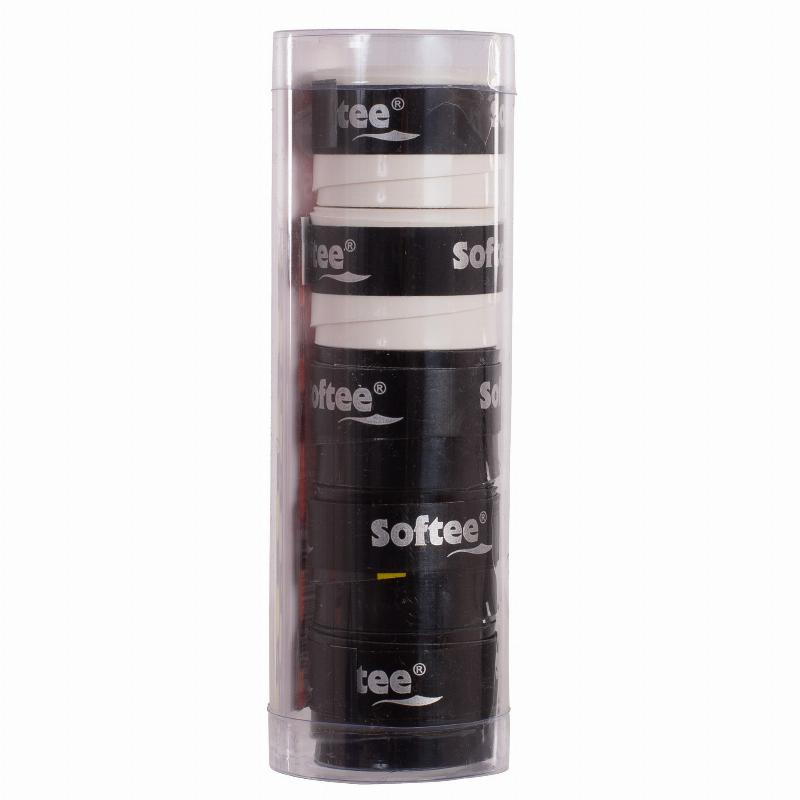 Overgrips Softee Tech Lisos Negro Blanco 5 Unidades