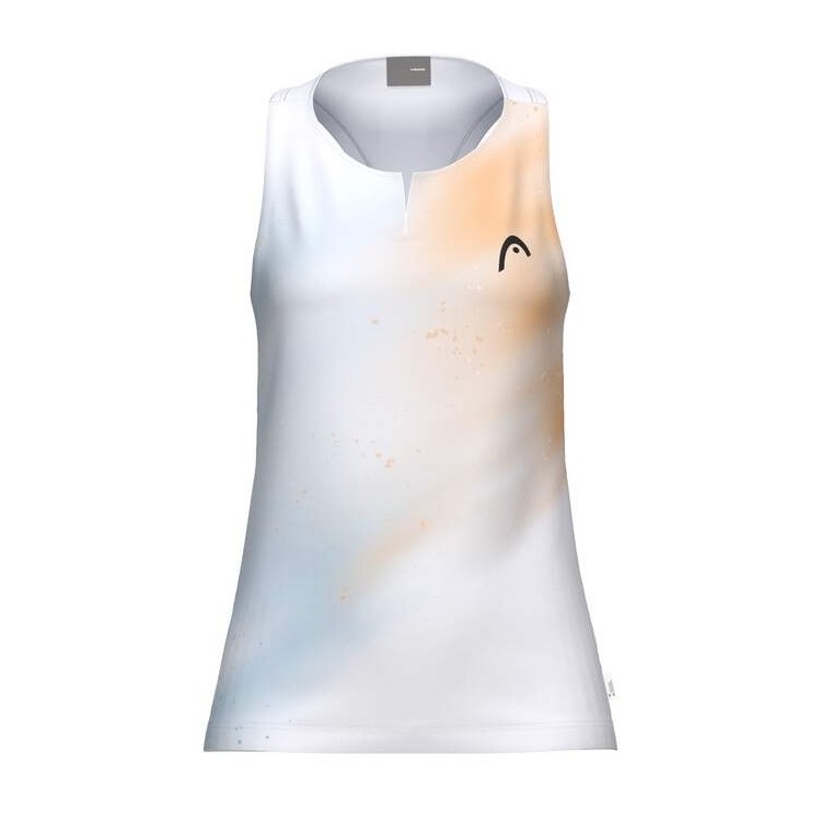 Camiseta Head Agility Blanco Naranja Mujer