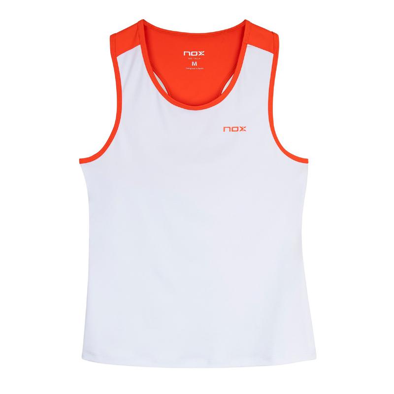 Camiseta Nox Team Blanco Rojo Mujer