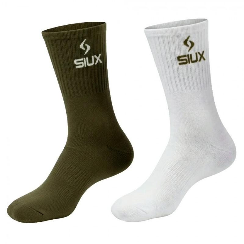 Calcetines Siux Groove CaÃ±a Alta Verde Blanco 2 Pares