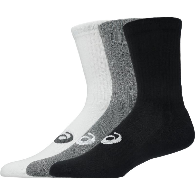 Calcetines Asics Crew Blanco Negro Gris 3 Pares