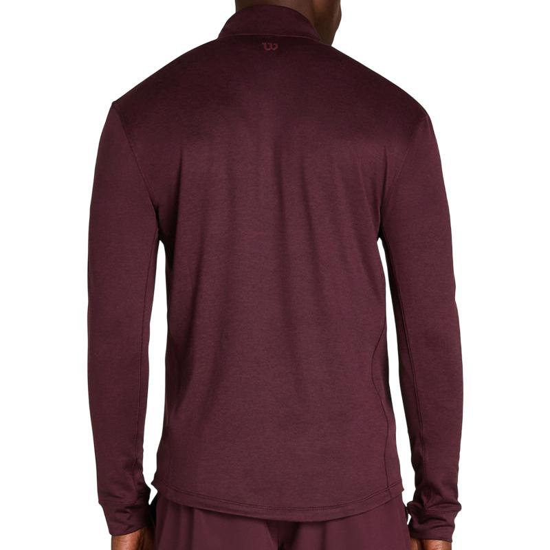 Camiseta Manga Larga Wilson Everyday Performance Half Zip Rojo Oscuro