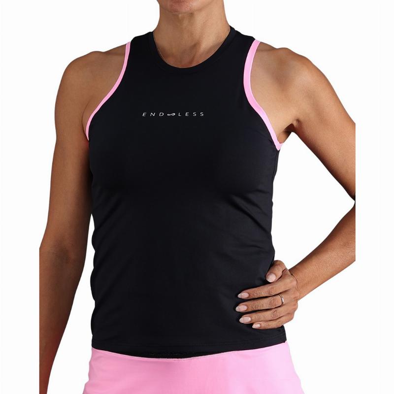 Camiseta Endless Essential Negro Rosa