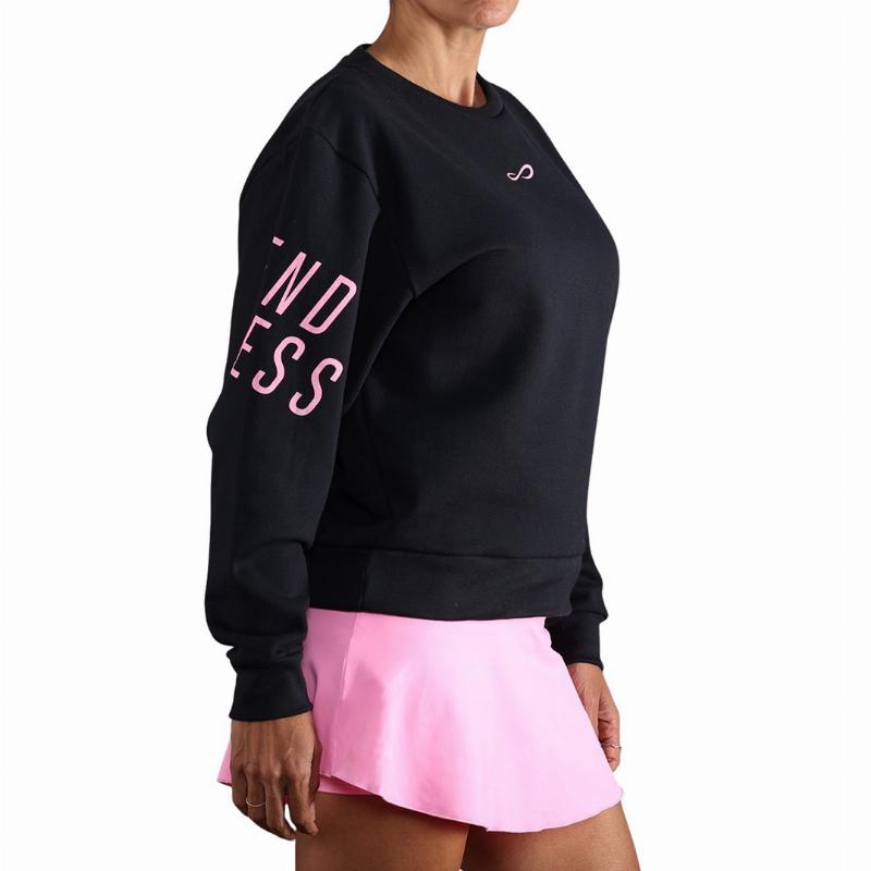 Sudadera Endless Swell Negro Rosa